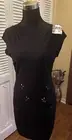 Desigual Black Jersey Dress w/Gold Underlay/Cut-outs NWT - M