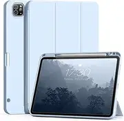 Aoub Compatible for iPad Air 13 Inch Case (M3/M2) 2025/2024 with Pencil Holder, for iPad Pro 12.9 Case 6th/5th/4th Generation 2022/2021/2020, Trifold Stand Protective Cover (Light Blue)
