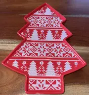 CLOSEOUT SALE!! Thirstystone Christmas Ceramic Tree Cookie Tray 14”x9”x0.75”