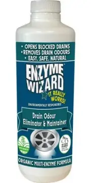 1L Enzyme Wizard Drain Odour Eliminator/Unblock Drains Kitchen/Bathroom Cleaner.