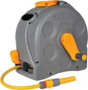 Hozelock 2415R0000 Compact Hose Reel with 25m Hose, Grey, Portable Design