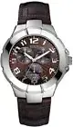 Authentic GUESS U10051G1 Brown Leather Strap silver stainless steel Case Watch