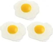 STOBOK Fake Egg, 3pcs Fake Fried Eggs Artificial Egg Toy Stretchy Poached Egg Squeeze Toy Simulation Food Model for Party Favors, Pressure Relief Plaything