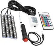 MUCKLILY 1Set Car Atmosphere Lamp Multi Purpose Interior Light with Remote Control LED Color Changing Decorative Strip for Vehicles Easy Installation High Temperature Resistance