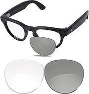 [Glintbay] Completely Precise-Fit Replacement Sunglass Lenses for Ray-Ban RW4009 Meta Series Photochromic Clear Lenses Classic Square Optics