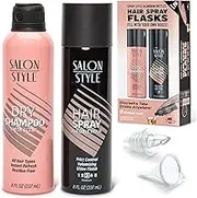 GoPong Hair Spray Flask 2 Pack (16 oz Total) - Hidden Alcohol Travel Flasks for Women - Secret Liquor Containers for Nightclubs, Festivals, Cruises, and Sports Events – Includes Funnel & Spout