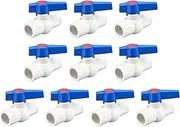 sourcing map Ball Valve, 20mm ID PVC Socket End Shut Off Valve for Aquarium Setup, Sump Pump, Pool, Garden Sprinkler White Blue 10Pcs