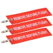 Keychain Luggage Tag Rings REMOVE BEFORE FLIGHT Clasp Clips Claw Hook Chain Making Metal Hardware Kit Car Bags Organizer Backpack Pocket Red