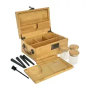 Box with Combination Lock & Accessories -3 Smell Proof Jars, 4 Tube, Rolling ...