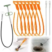 Drain Snake Clog Remover Set with 35.5" Metal Hair Drain Snake (1pc) 25" Plas...