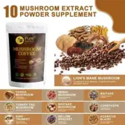 Organic 10 Mushroom Coffee Mushroom Extract Powder Supplement Brain&Memory 50g