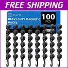 Swivel Swing Black Magnetic Hooks - 30LB Capacity for Cabinets and Refrigerators