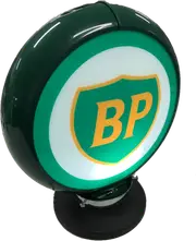 BP Fuel Petrol Gas Bowser Bar Lighting Garage Light Sign Illuminated Globe on Base