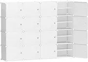 Artiss Shoe Rack Storage Cabinet 16 Cubes DIY Box Drawers Organiser Shoes Shelf Stand White Portable Wardrobe Organizer Hallway Table Home Decor Bedroom Furniture