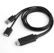 3 in 1 USB Female to HDMI Male HDTV Adapter, 1080P HD USB to HDMI Digital AV Adapter Cable for iOS Android Devices