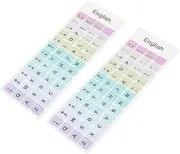 DOITOOL Keyboard Stickers for Computer Keys 2 Sheets Universal English Keyboard Sticker Decal for Laptop