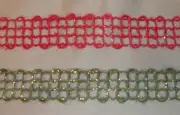 5 yards of WOVEN METALLIC JUTE BOX RIBBON 7/8" w (your choice of 2 colors)