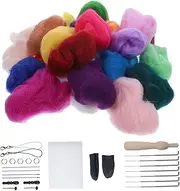 BELLIFFY Animal Needlework Craft 25 Colours Handmade Felt Toy Boys and Girls Needle Felting Kit