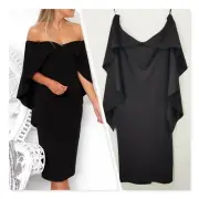 [ PASDUCHAS ] Womens Black Crescendo Midi Dress NEW RRP$249 | Size AU 8 or US 4