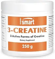 Supersmart - 3-Creatine - with Creatine Monohydrate - Physical Performance & Muscle Stimulator - Increase Hypertrophy & Faster Post-Exercise Recovery | Non-GMO & Gluten Free - 250 g