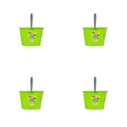 4x Ultimo Mop Bucket 10L Green w/ Grey Handle Ideal Versatile Cleaning 24x35cm