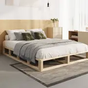 Oikiture Wooden Bed Frame Base-King Single