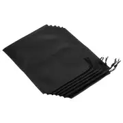 27x20cm Single Drawstring Storage Bag Fiber Cloth, 6Pcs Black