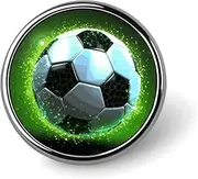 [FZMVSQH] Cool Soccer Ball Printed Round Button Pin Badges Metal Pinback Buttons 1 Inch Pins for Hat Shirt Clothing Bags Decoration, Circular, Aluminum
