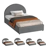 ALFORDSON Bed Frame, King Single Size Gas Lift Bed Frame with Storage for Bedroom and Living Room, Howell Series Grey Fabric