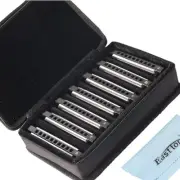 East top Harmonica Set, 7 Tone (A Bb C D E F G), 10 Hole Harmonica, 10 Holes, 20