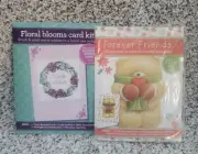 Lot of 2 Small Cross Stitch Kits Teddy Bear, Winter Cards