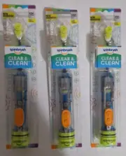 3 Spinbrush Clear and Clean Electric Toothbrushes Batteries Included Free Ship