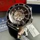 MASERATI44mm圓形銀精鋼錶殼黑色雙面機械鏤空錶盤真皮皮革深黑色錶帶款R8821140003