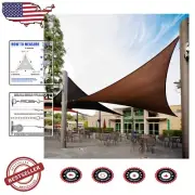 18' Brown Triangle Sun Shade Sail Canopy – 95% UV Blockage for Outdoor Elegance