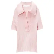 [Alexander Wang] Polo Pullover In Rib-Knit