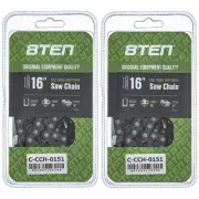 Chainsaw Chain 16 Inch .050 3/8 55DL for WEN Lumberjack 6014 91VXL055G 2-Pack
