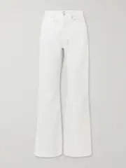 [FRAME] FRAME - The Lax Distressed Mid-rise Flared Jeans - White - 28 28 White