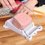 Slicer, Luncheon Meat Slicer Boiled Egg Fruit Soft Cheese Butter Slicers Cutter Egg Slicing and Dividing Tool for Household use (White, One Size)