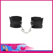 Berlin Baby | Plush Fluffy D Ring Handcuffs Hook Loop Closure- B-Han05 - Black