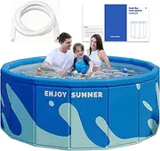 Non-Inflatable Swimming Pool | Family Non-Inflatable Bathing Pool - Hot Day Round Safety Non-Slip Outdoor Bathing Pool for Adults, Pets, Family