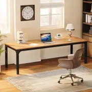 OAKORY Classic Writing Desk, Writing Table for Work Study Conferences Rustic Wood Design with Easy Assembly