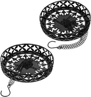 CANIGHT 2 Sets Hanging Chain Flower Pot Hanger Clothes Racks Plant Stand Plant Saucers for Outdoors Hanging Baskets for Plants Outdoor Plant Holder Outdoor Decor Hanging Planter Stand Iron