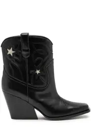 Stella Mccartney Cloudy 90 Faux Leather Cowboy Boots - Black - 7 7
