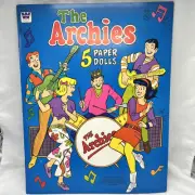 1969 THE ARCHIES 5 PAPER DOLLS WHITMAN PAPER DOLL BOOK & Toy Figures