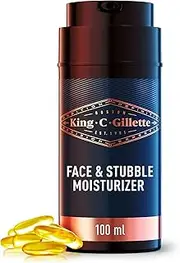 King C. Gillette Moisturizer for Face & Stubble with Vitamin B3 and B5 Complex, Face Moisturizer for Men, 100 mL