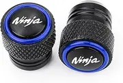 VLOZDJOF Compatible with Kawasaki Z900 RS Z500 Z650 Z750 Z800 Z1000 SX Ninja 400 500 650 1000 Motorcycle Wheel Tire Valve Stem Caps Dustproof Cover(Blue-Ninja)