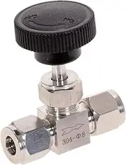 Adjustable Needle Valve O.D 3 4 6 8 10 12mm Tube Stainless Steel 304 High Pressure Acid Proof Straight Card Set Crane Ball Valve(1/4")