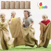 Outside games, 6 Pack Potato Sack Race Bags, Large Burlap Bags for Kids & Adults