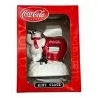Coca-Cola, Mini Clock Polar Bear Drinking Coke Next To Red Heart