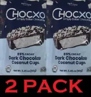 2x ChocXO 85% Cacao Organic Dark Chocolate Coconut Cups 3.45 oz Bag - 2 PACK